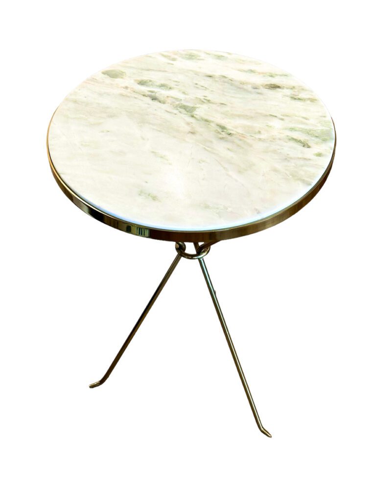 Beryl Onyx Table with Brass Frame