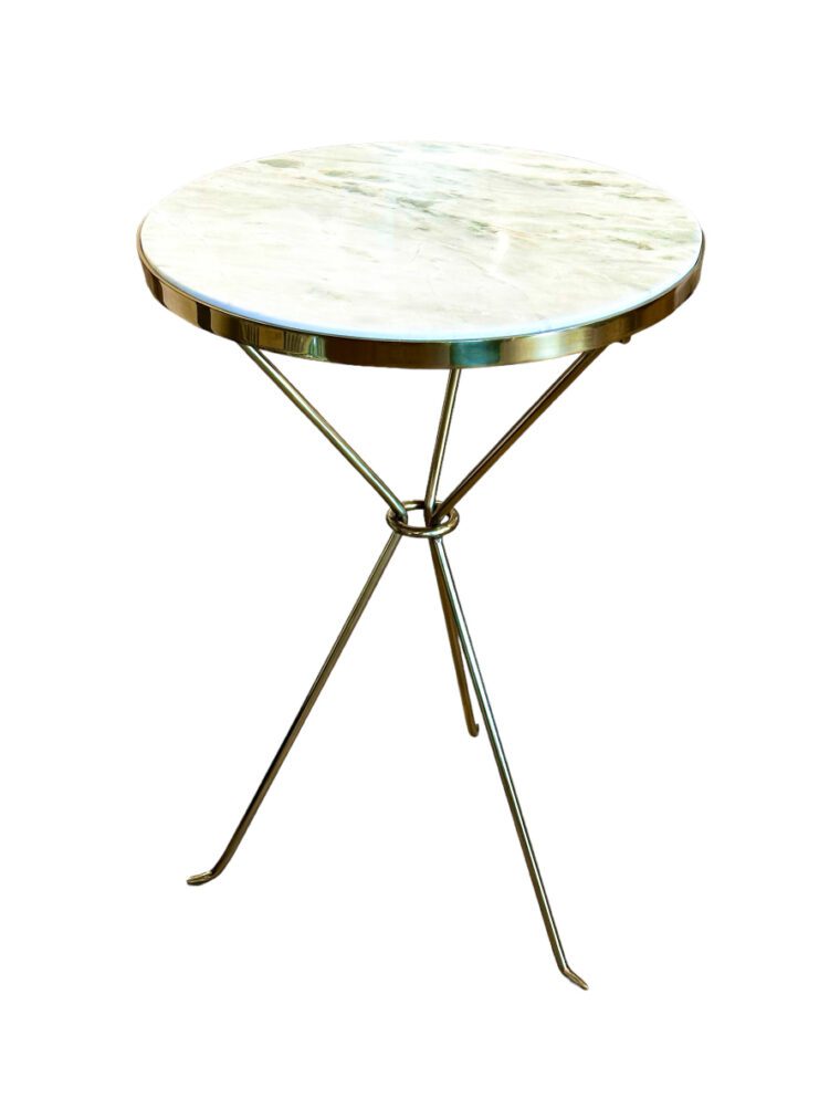 Beryl Onyx Table with Brass Frame