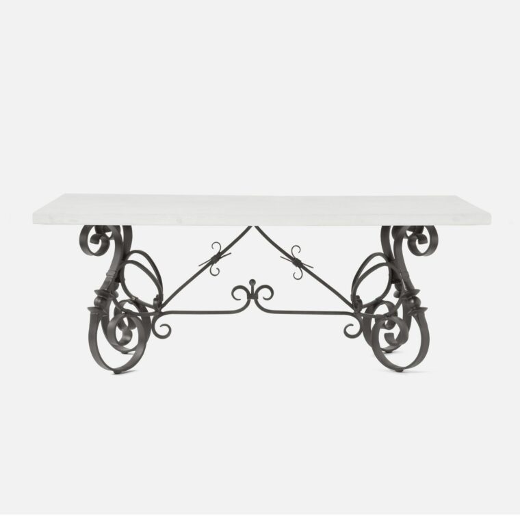 Outdoor Reconstituted Stone Dining Tables with Scroll Base