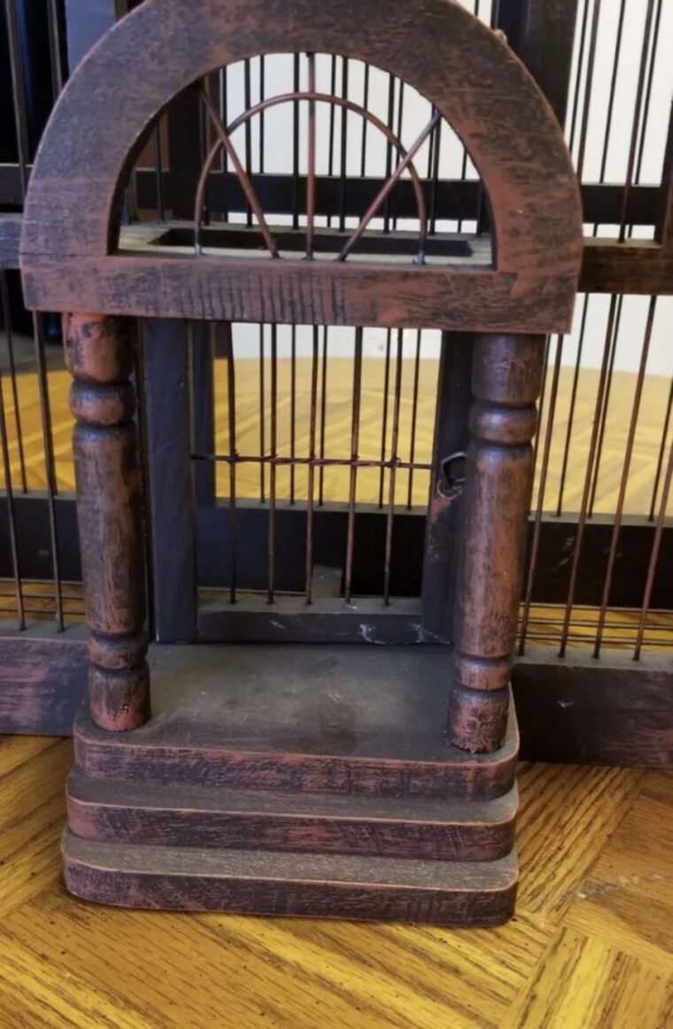 Antique Wood and Wire Bird Cage