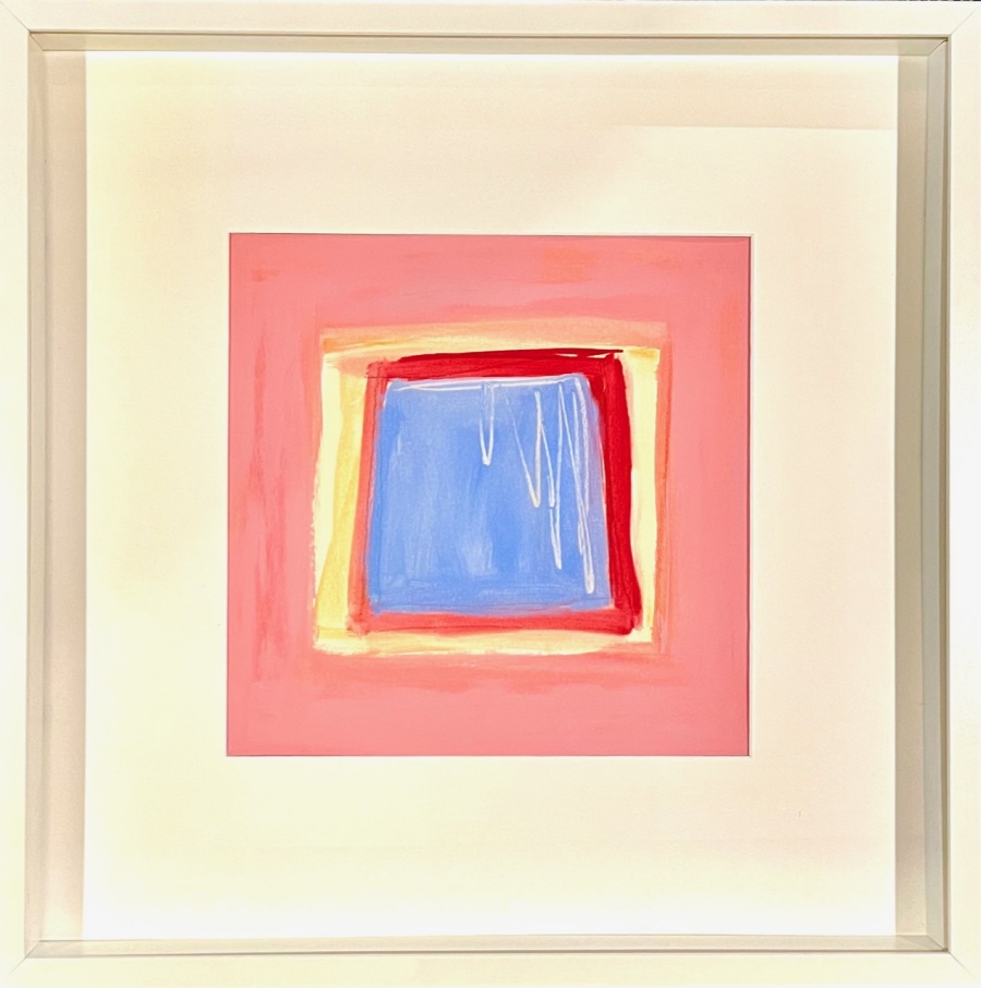 Colorblock Petal, Rouge, French Blue Original Art