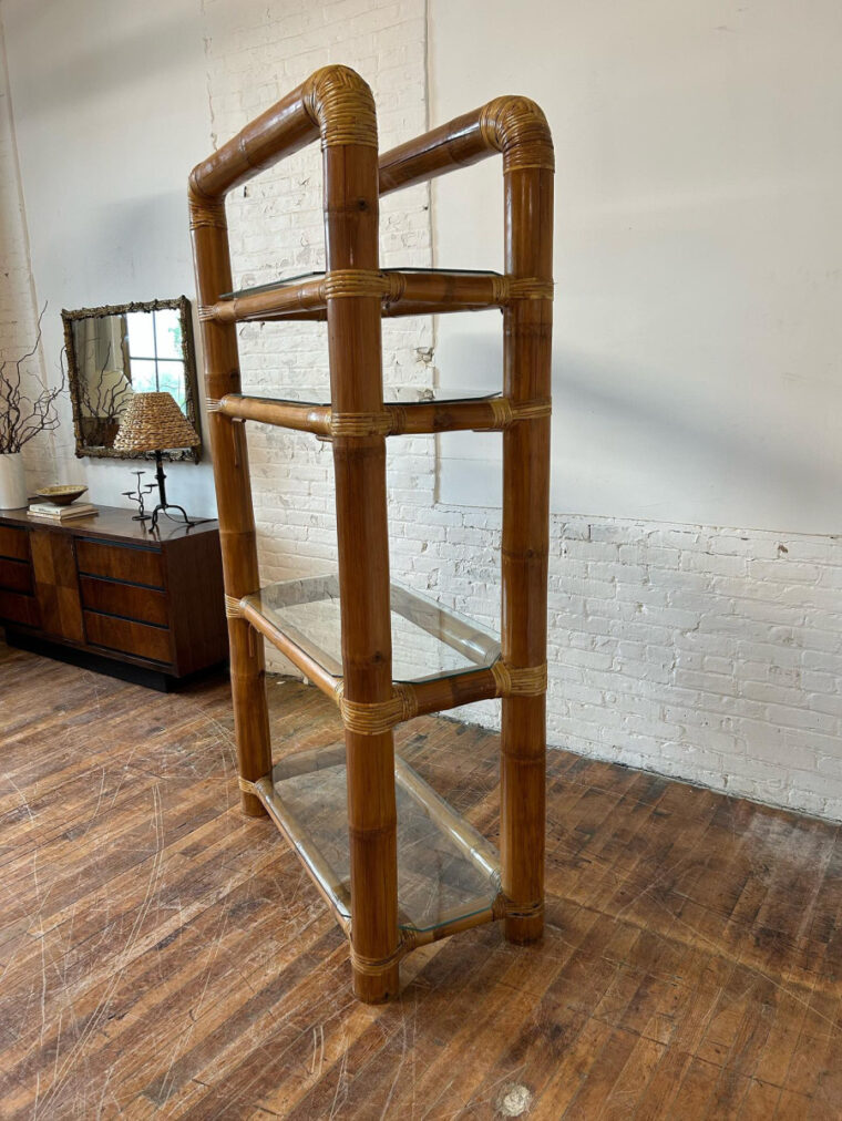 Vintage Bamboo Bookcase