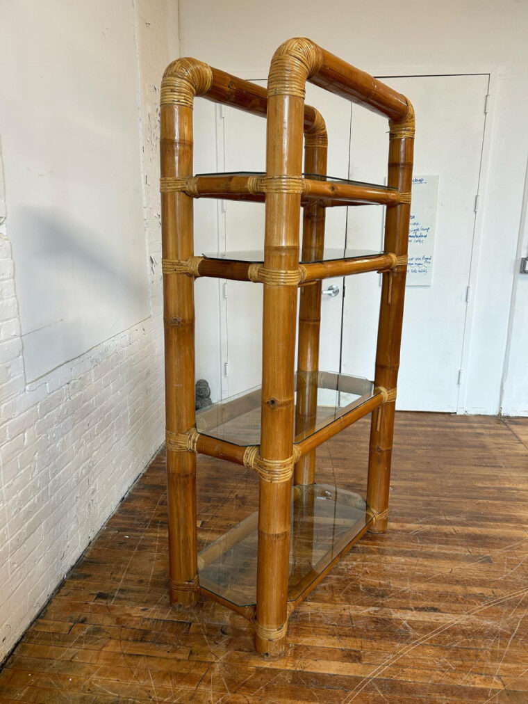 Vintage Bamboo Bookcase