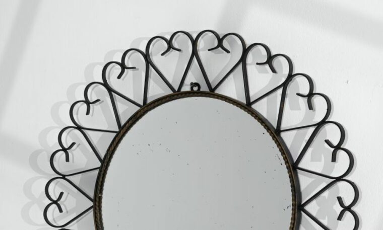 Antique French Metal Mirror
