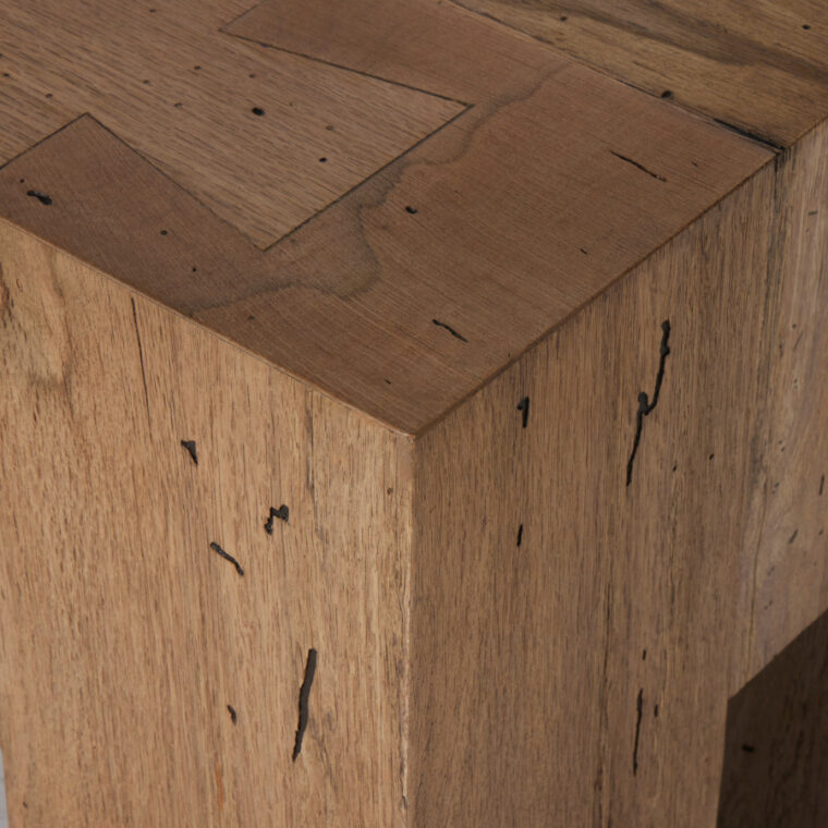 Thick Cut Rustic Oak Veneer Bench
