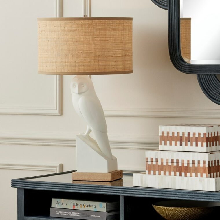 Owl White Table Lamp