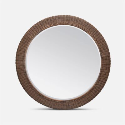 Outdoor Round Faux Wicker Mirrors