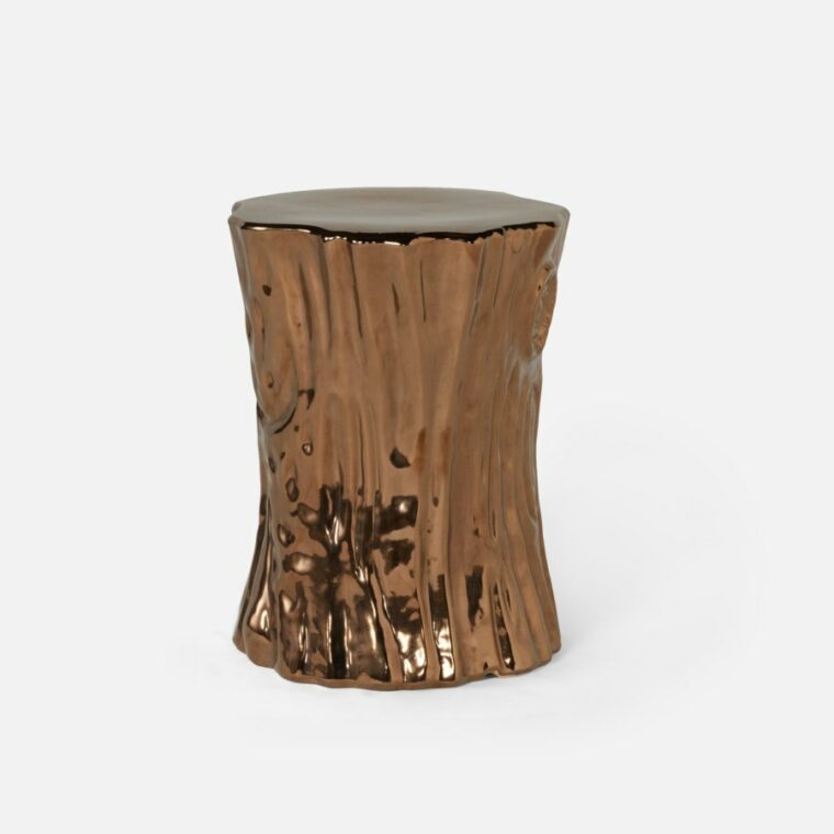 Tree Stump Ceramic Stool