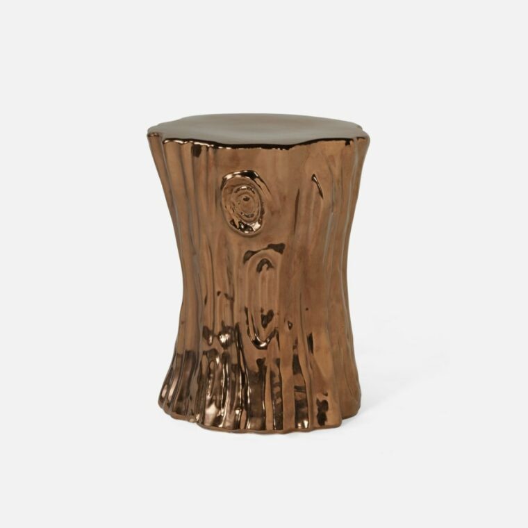 Tree Stump Ceramic Stool