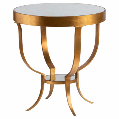 Small Antiqued Gold Leaf Gueridon Table