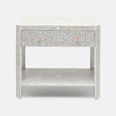 Large Grey Mother of Pearl Nightstand