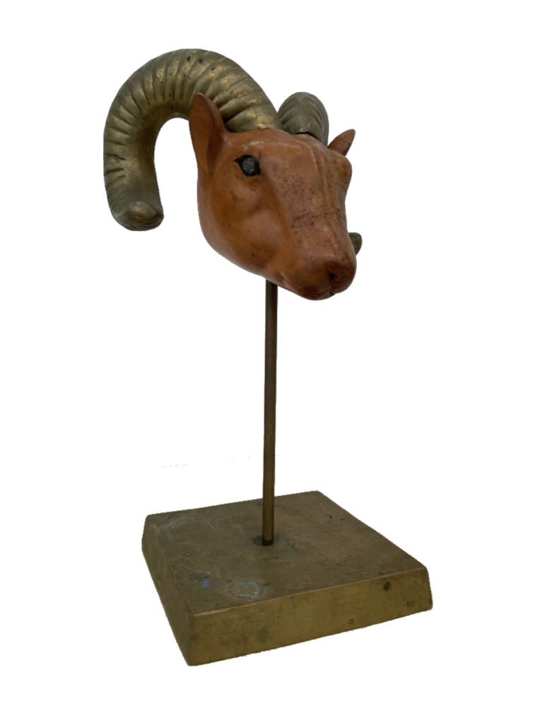 Vintage Rams Head on Stand
