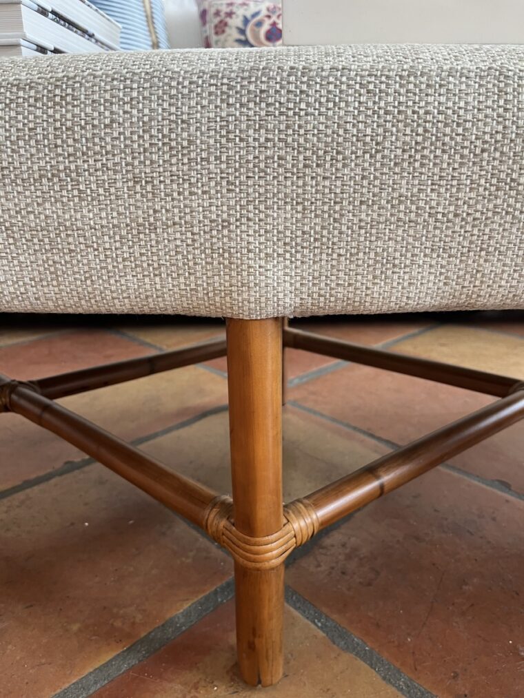 Bamboo Ottoman with Upholstered Seat Mecox Gardens