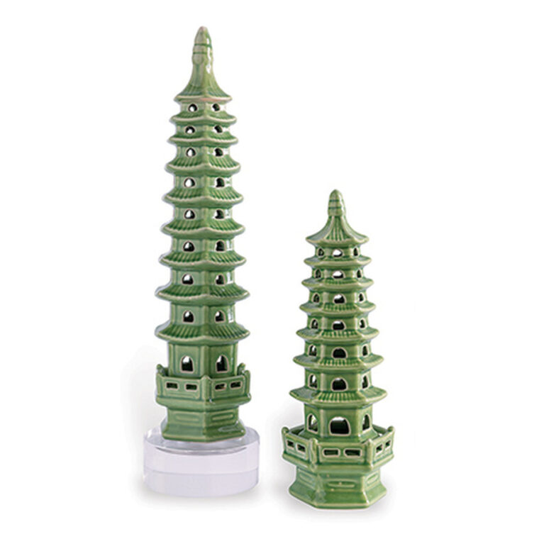 Set of 2 Porcelain Pagodas