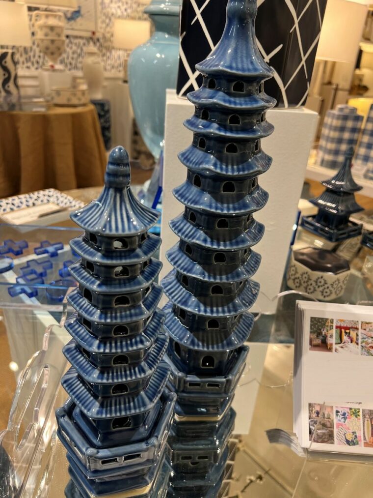 Set of 2 Porcelain Pagodas