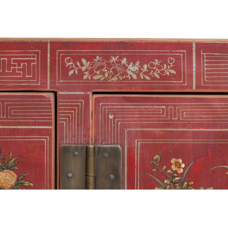 Antique Chinese Floral and Bird Motif Buffet
