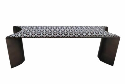 Metal Bench with Concave Ends
