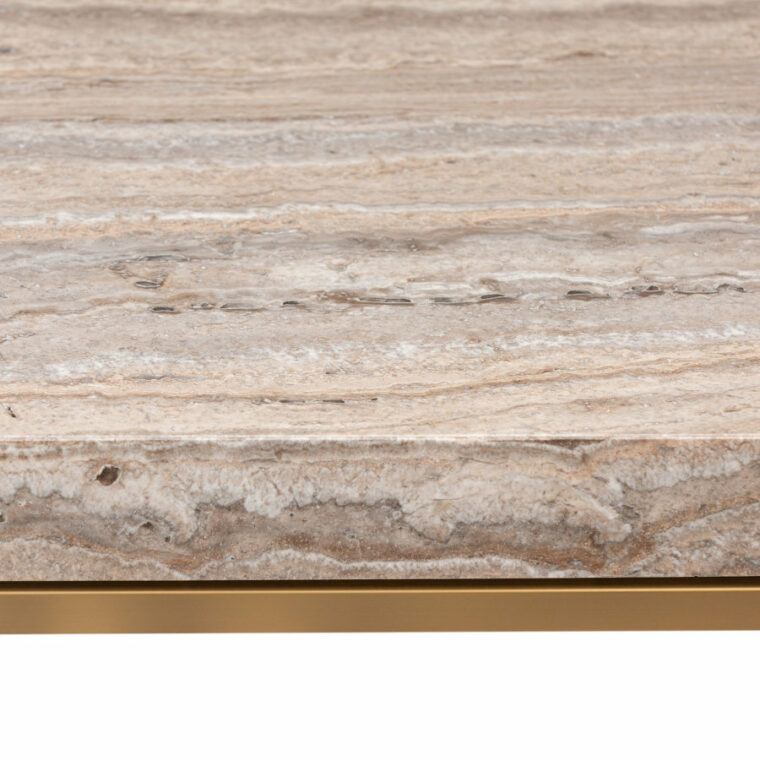 Scott Travertine and Brushed Brass Coffee Table