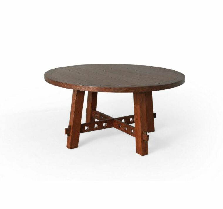 Round Dining Table with Circle Motif Base