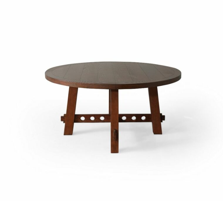 Round Dining Table with Circle Motif Base