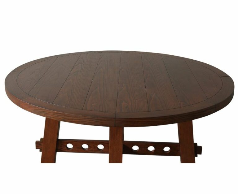 Round Dining Table with Circle Motif Base Mecox Gardens