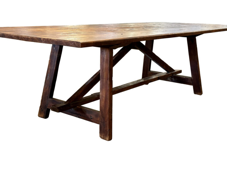 Pine Refectory Dining Table with X Base