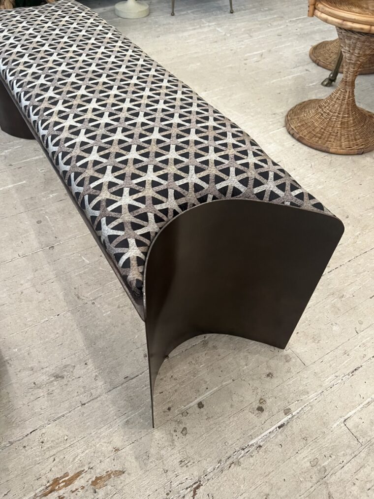 Metal Bench with Concave Ends