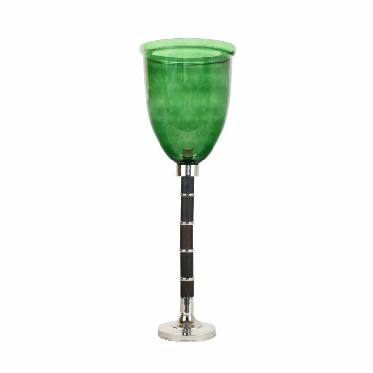 Tall Colorful Glass Hurricane with Base