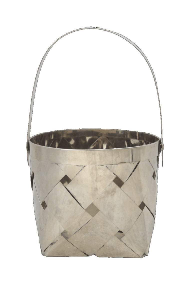 Vintage Woven Basket Ice Bucket