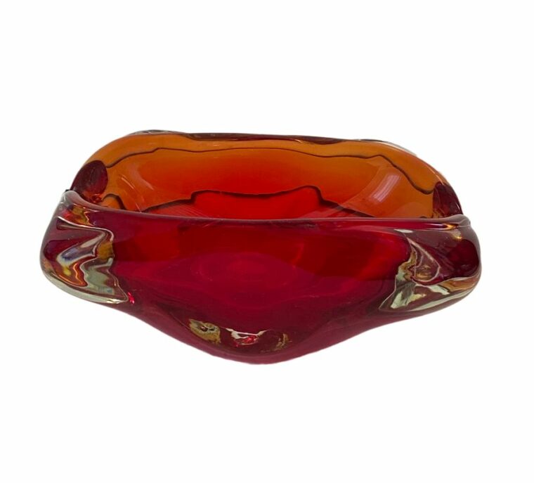 Vintage Red Murano Glass Bowl