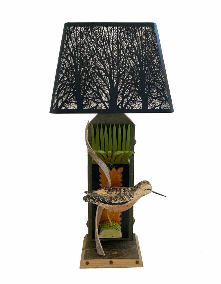Pair of Hand Made Lamps with Bird Motif