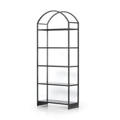 Black Iron Arched Top Bookcase