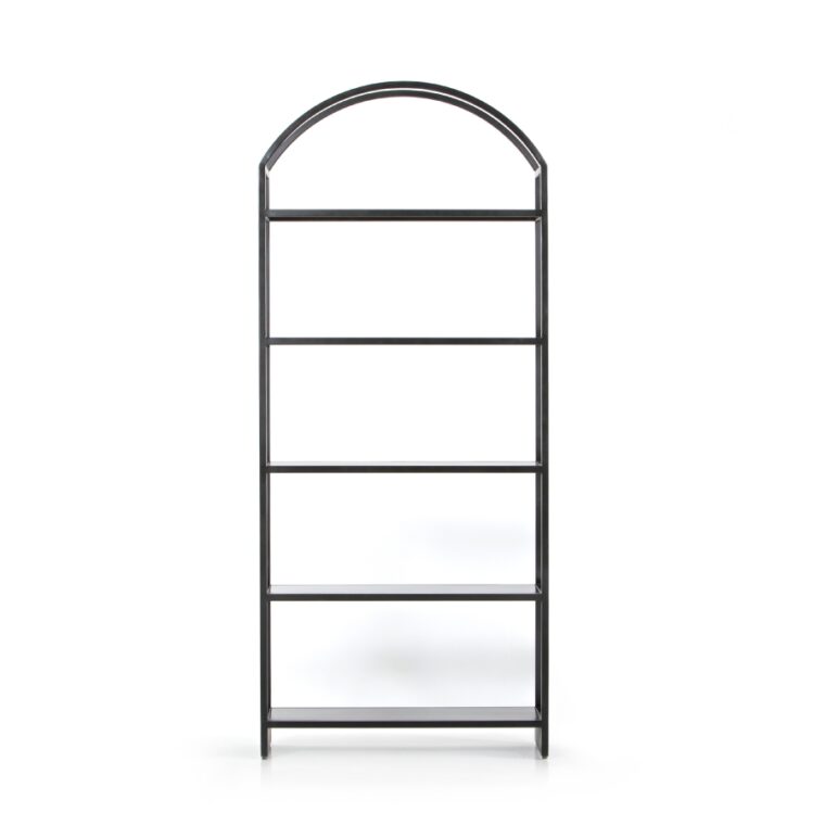 Black Iron Arched Top Bookcase