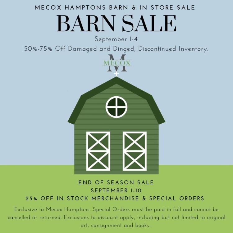 Mecox Hamptons Barn & In Store Sale