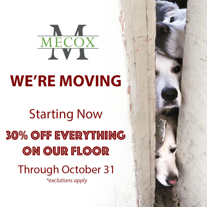 30% Off Mecox Los Angeles Moving Sale