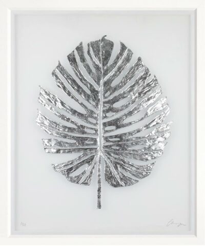 Limited Edition Hand Made Silver Palm Leaf Print