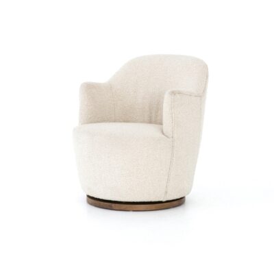 Ivory Petite Boucle Swivel Chair