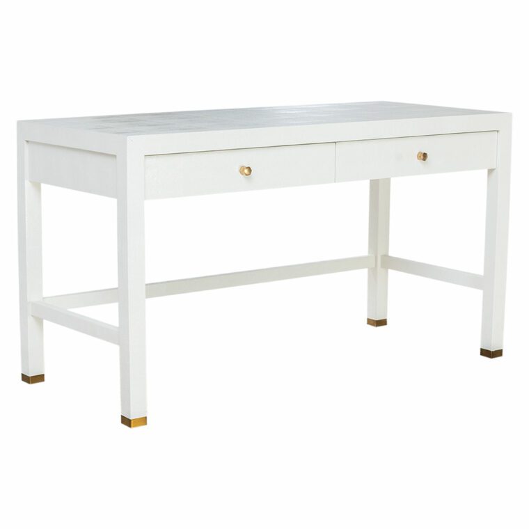 Alden Pristine White Faux Shagreen Desk