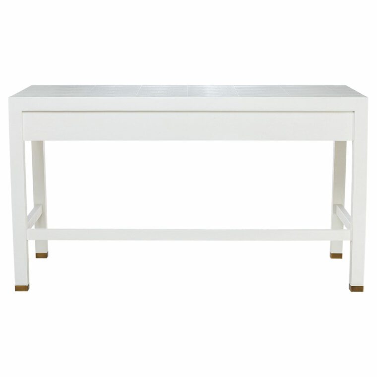 Alden Pristine White Faux Shagreen Desk