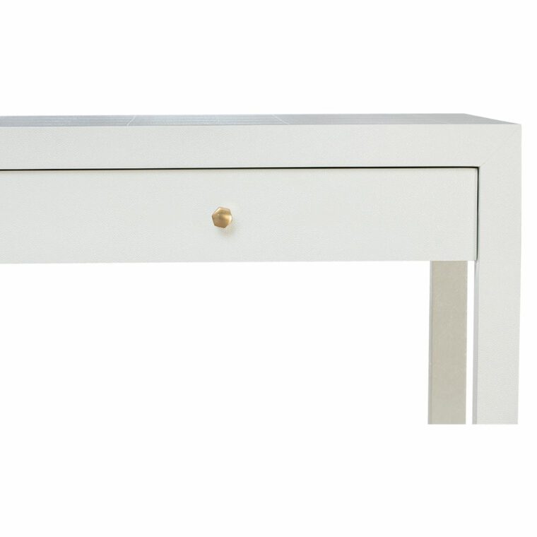 Alden Pristine White Faux Shagreen Desk