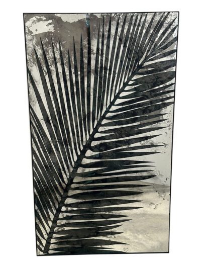 Palm Mirror with Matte Black Frame