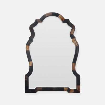 Intricately Framed Natural Horn Mirrors