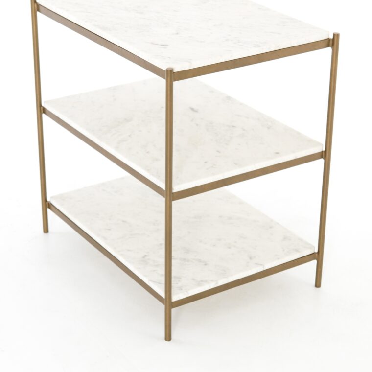 Marble and Brass Three Tier Side Table
