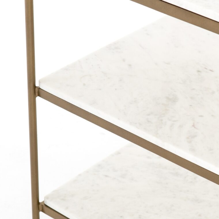 Marble and Brass Three Tier Side Table
