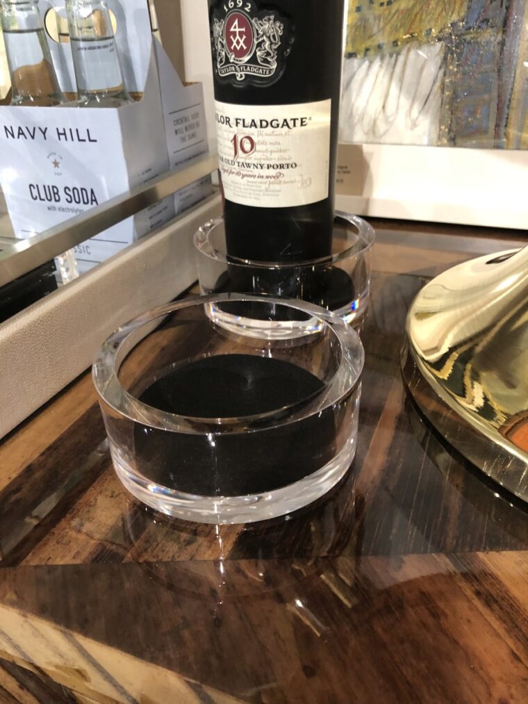 Clear Acrylic Wine Bottle Coaster