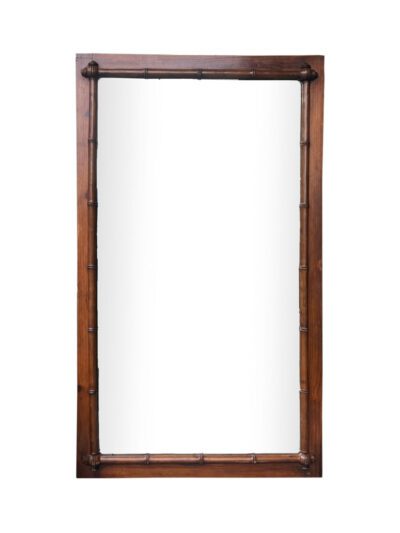 Antique French Pine Faux Bamboo Mirror