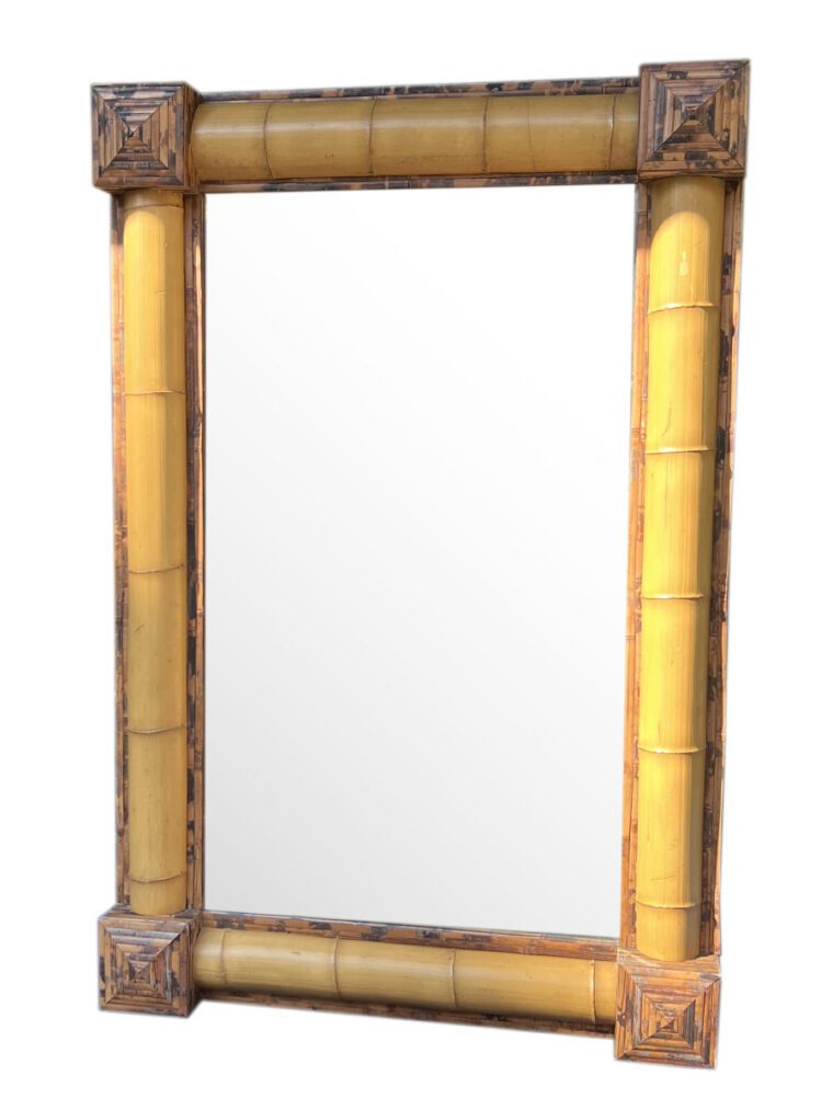 Bamboo and Tortoise Vintage Mirror