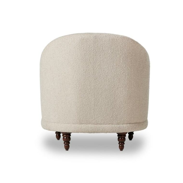 Modern Tufted Turned Leg Curved Chair