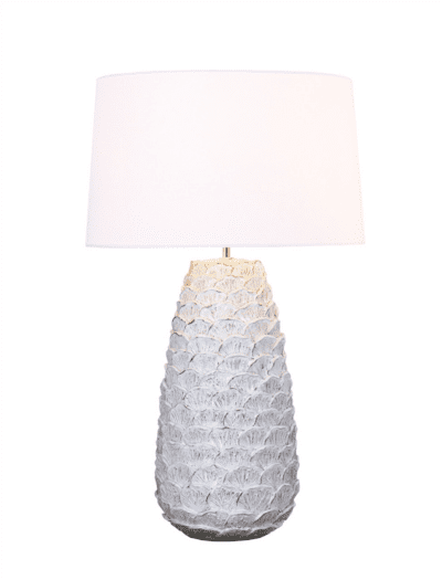 White Layered Fan Ceramic Lamp