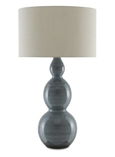 Triple Gourd Speckled Blue Gray Table Lamp